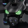 Black folding drone, silver-gray color with colorful LED light effect, gimbal camera with remote control and mobile phone stand Application Scenario